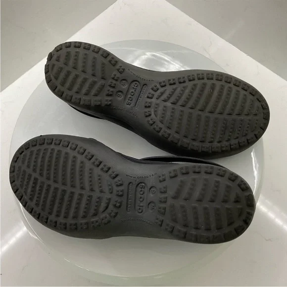 CROCS black Mary Janes ballet flats size 6 - Picture 6 of 8